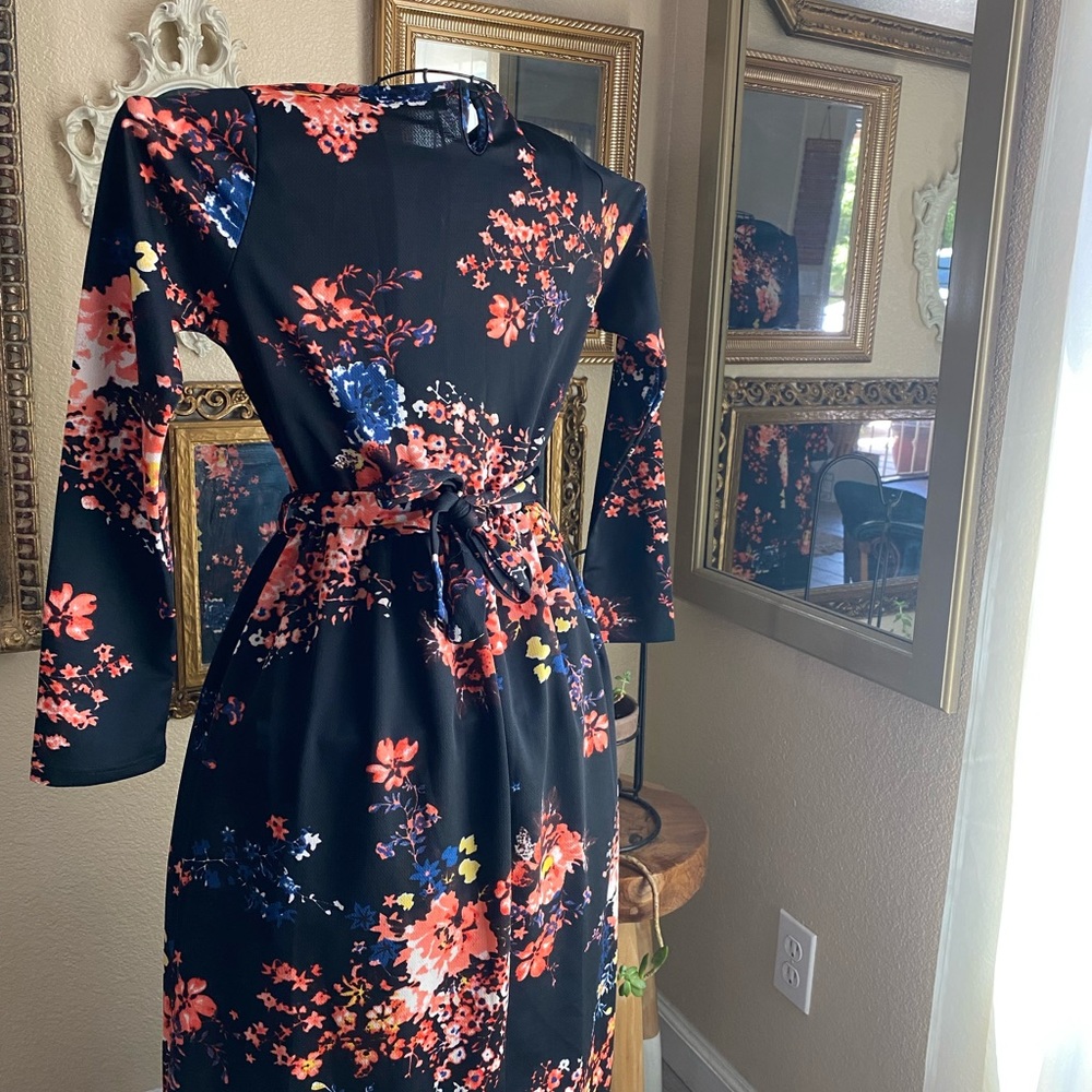 floral modest maxi dress